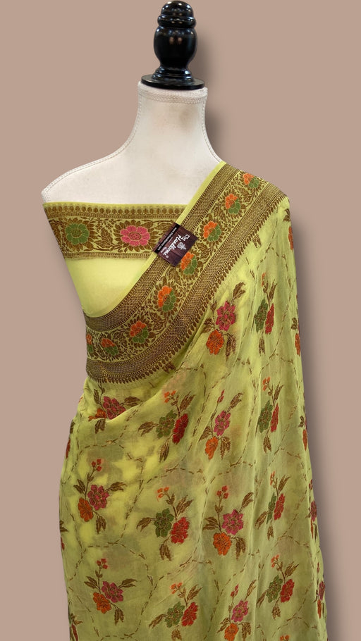 Pure Chiffon Khaddi Banarasi Saree - The Handlooms