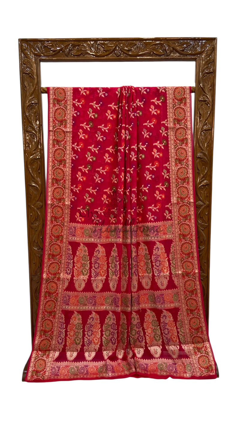 Pure Chiffon Khaddi Banarasi Saree - The Handlooms