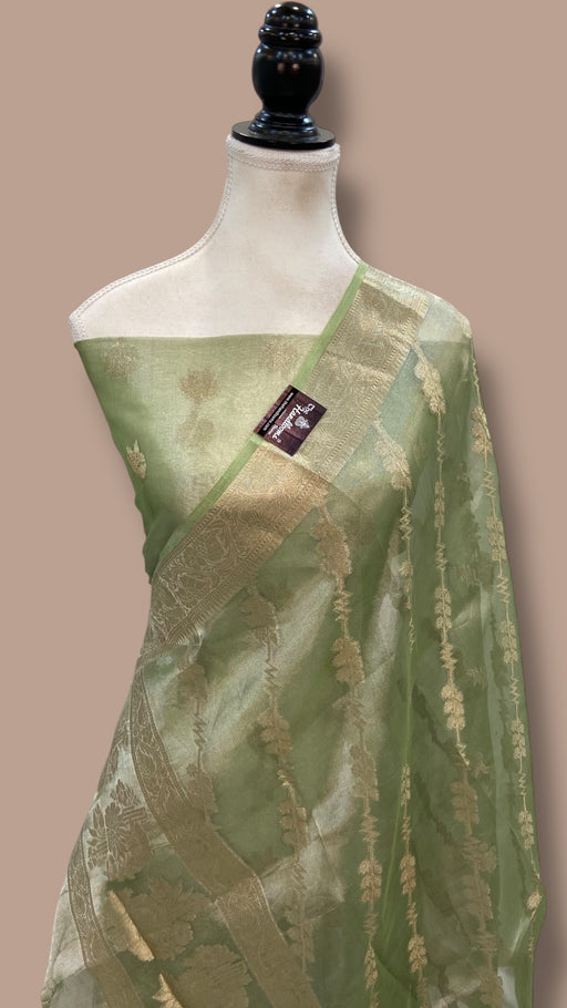 Pure Kora Tissue Handloom Banarasi Dress material - The Handlooms