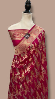 Pure Katan Silk Banarasi Handloom Saree - All Over Sona Roopa Jaal Work - The Handlooms