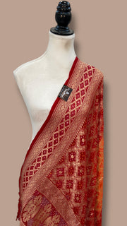 Pure Georgette Banarasi Bandhej Handloom Dupatta - The Handlooms