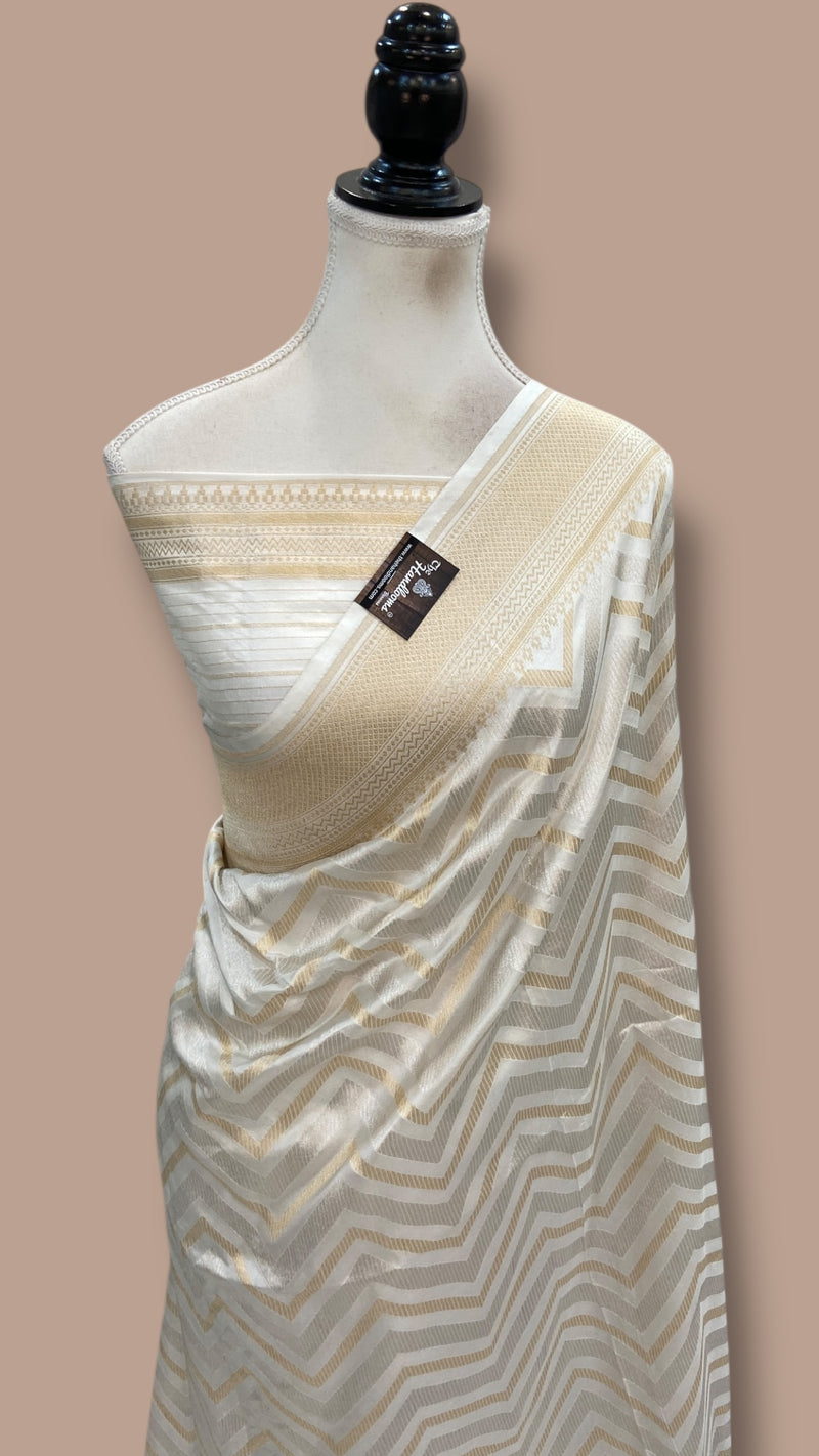 Pure Katan Silk Banarasi Handloom Saree - All Over Sona Roopa Jaal Work - The Handlooms
