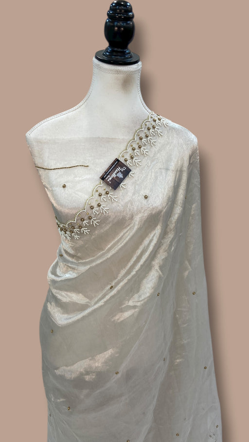 Pure Kora Tissue Handloom Banarasi Saree - Handwork - The Handlooms