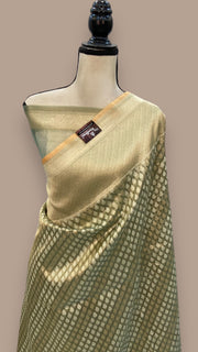 Pure Tissue Reshmi Zari Banarasi Brocade Handloom Saree - The Handlooms