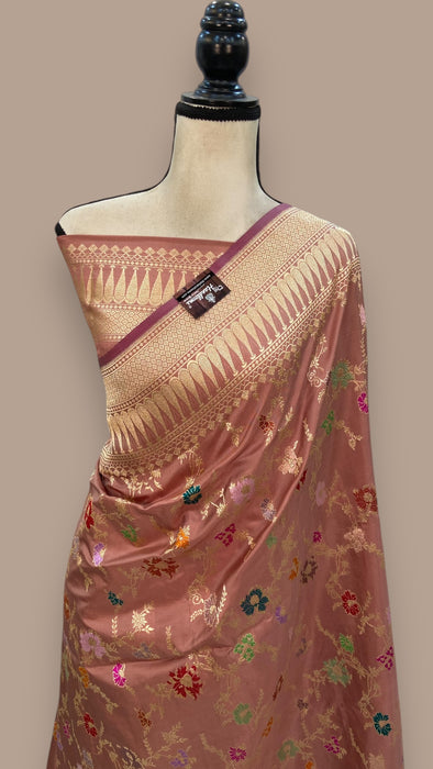 Ektara Pure Katan Silk Banarasi Handloom Saree - All over kadiyal Jaal work