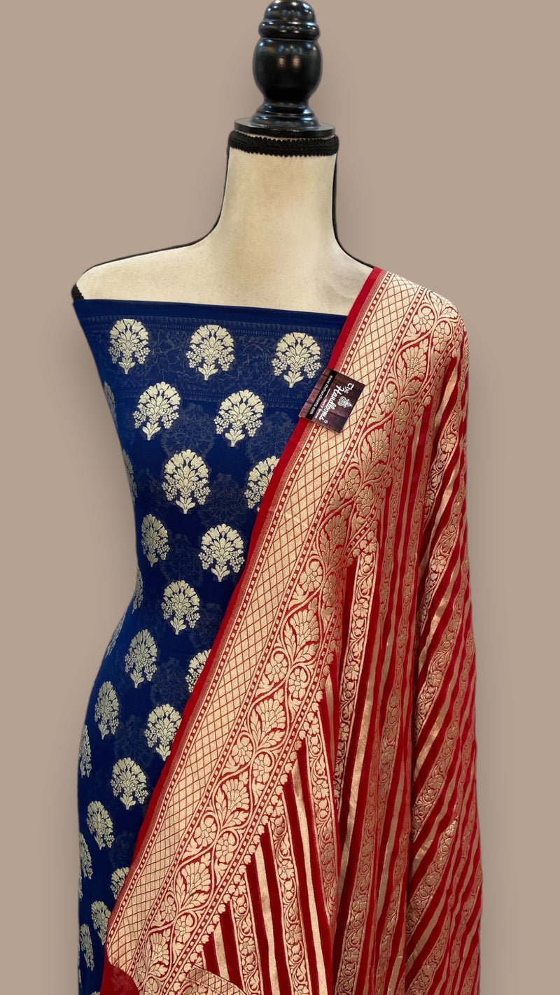 Khaddi Georgette Banarasi Dress material - The Handlooms