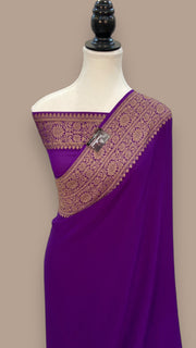 Pure Khaddi Georgette Handloom Banarasi Saree - The Handlooms