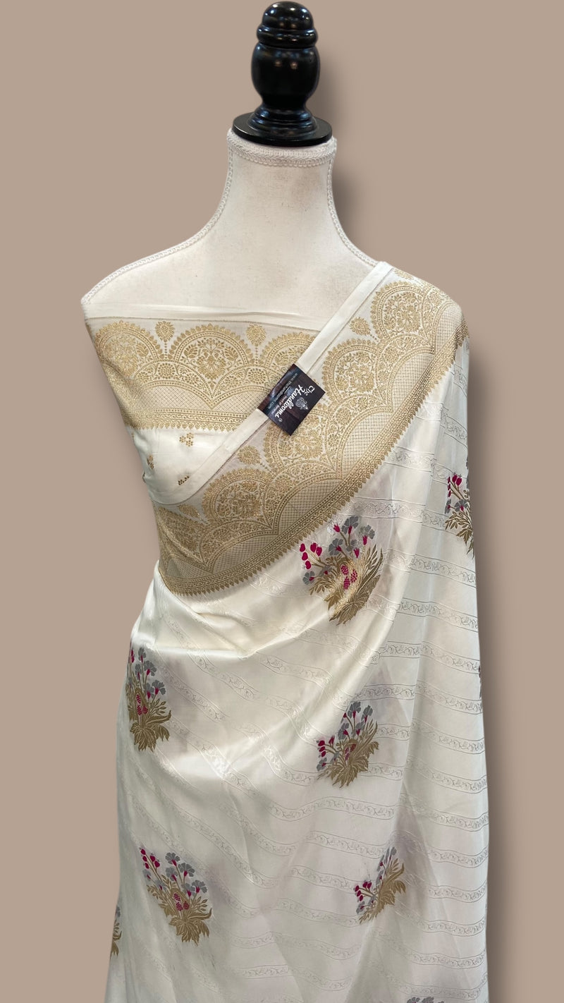 Pure Mushroo Silk Handloom Banarasi Saree - The Handlooms