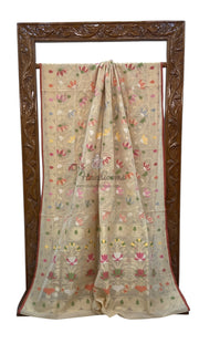 Pure Cotton Jamdani Handloom Banarasi Saree - The Handlooms