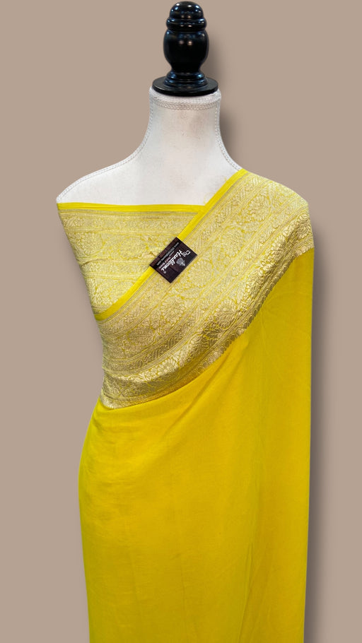 Khaddi Georgette Handloom Banarasi Saree - The Handlooms
