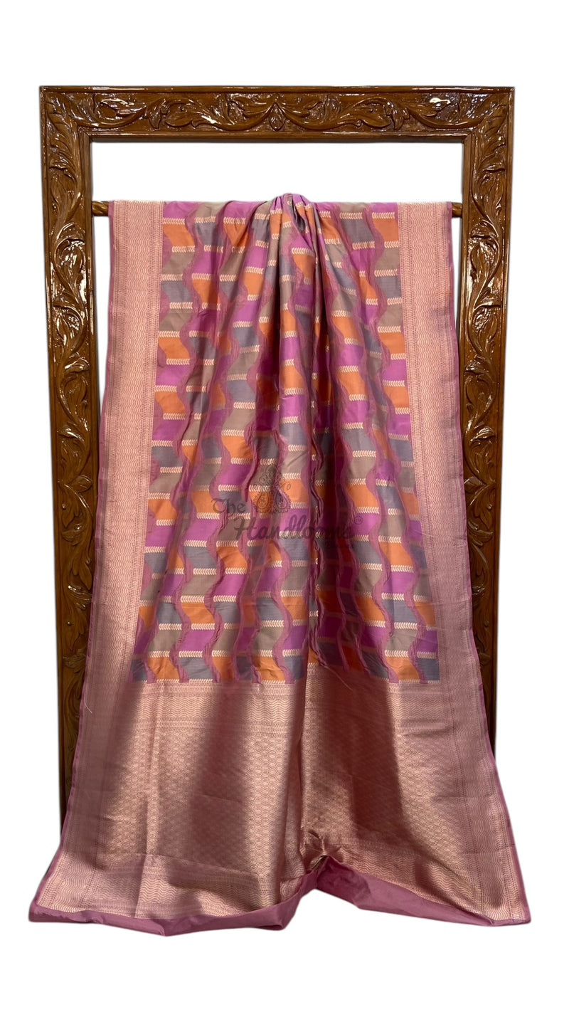Pure Katan Silk Banarasi Handloom Saree - All over Jaal Work With Rangkart - The Handlooms