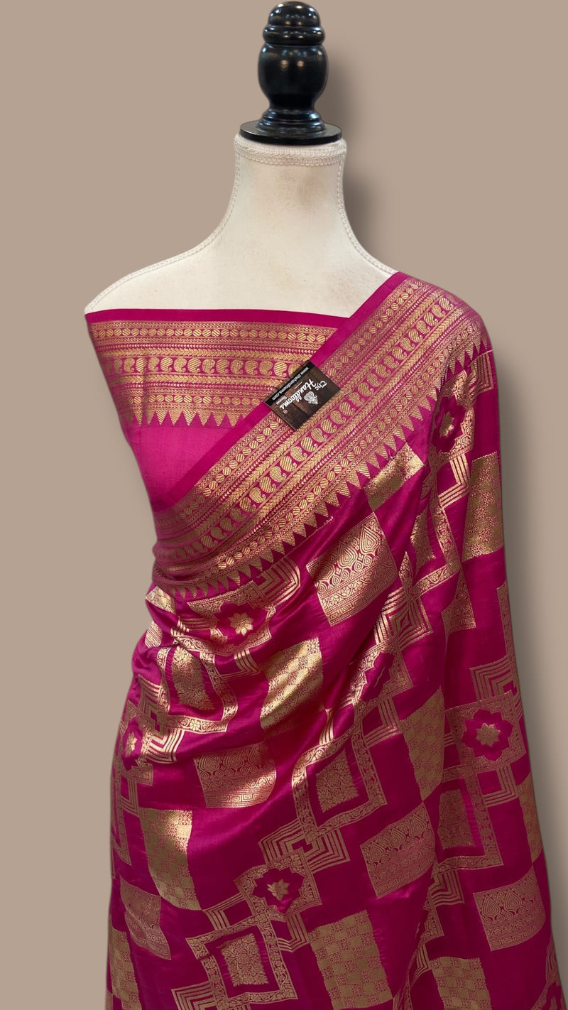Pure Chiniya Silk Khaddi Handloom Banarasi Saree - The Handlooms