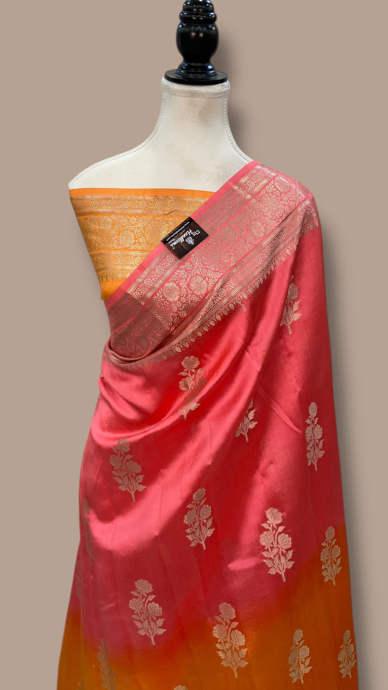 Pure Mango Silk Banarasi Handloom Saree - The Handlooms