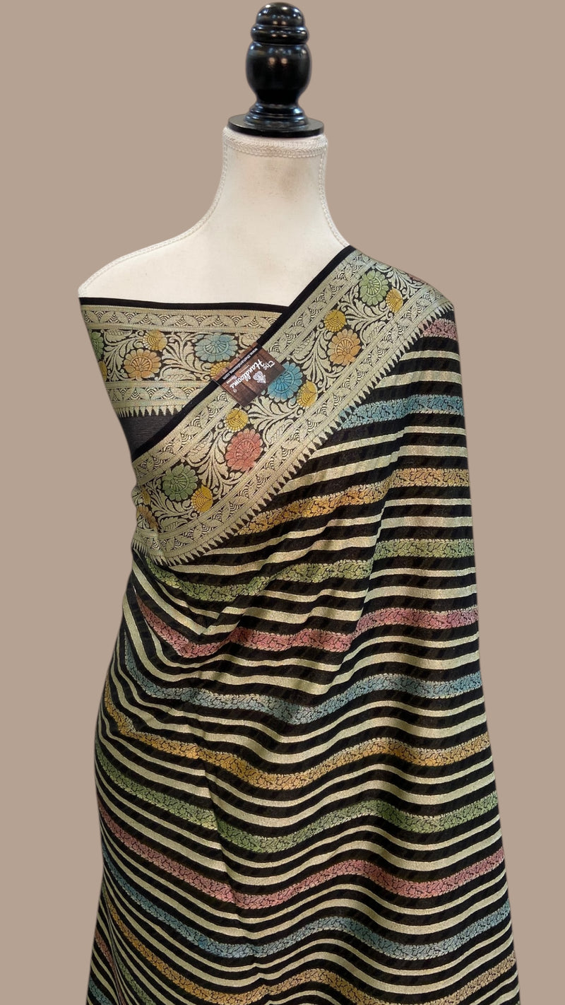 Pure Chiffon Khaddi Banarasi Saree - The Handlooms