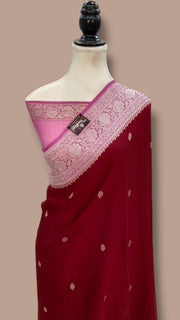 Pure Georgette Handloom Banarasi Saree - The Handlooms