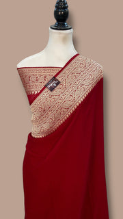 Khaddi Georgette Handloom Banarasi Saree - The Handlooms