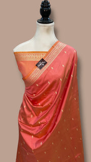 Pure Katan Silk Reshmi Zari Banarasi Handloom Saree - The Handlooms