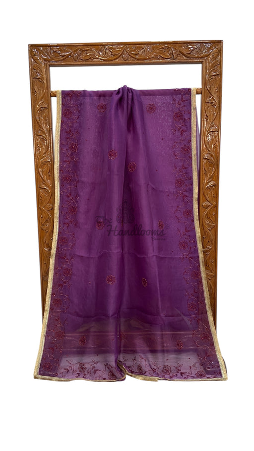 Pure Organza Handloom Banarasi Saree - Handwork - The Handlooms