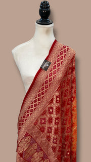 Pure Georgette Banarasi Bandhej Handloom Dupatta - The Handlooms