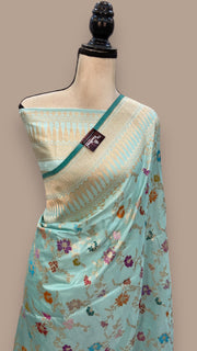 Ektara Pure Katan Silk Banarasi Handloom Saree - All over kadiyal Jaal work - The Handlooms