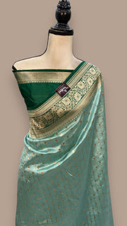 Pure Dupion Silk Banarasi Saree - Gold Zari - The Handlooms