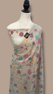 Pure Cotton Jamdani Handloom Banarasi Saree - The Handlooms