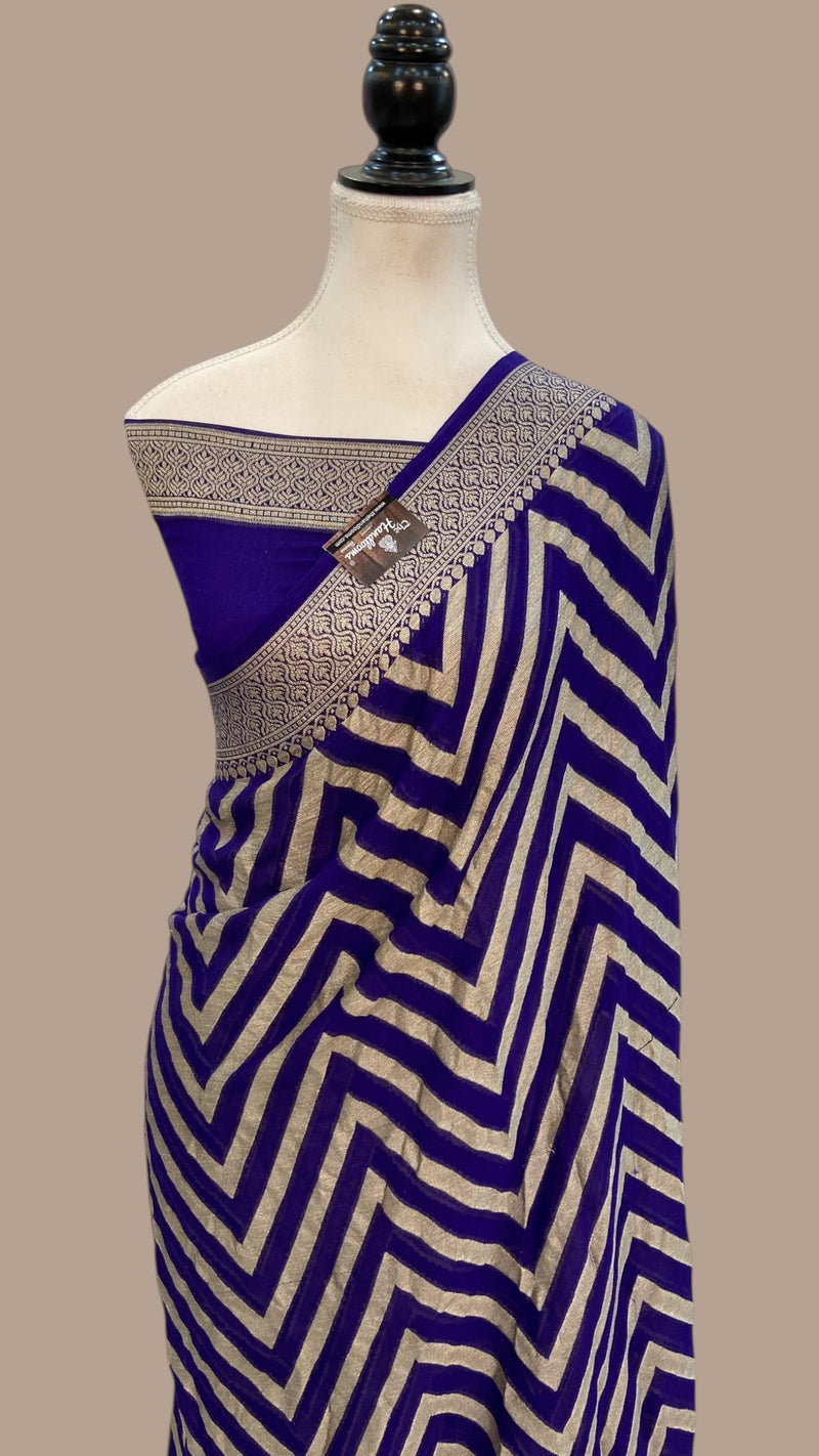 Pure Chiffon Khaddi Banarasi Saree - The Handlooms