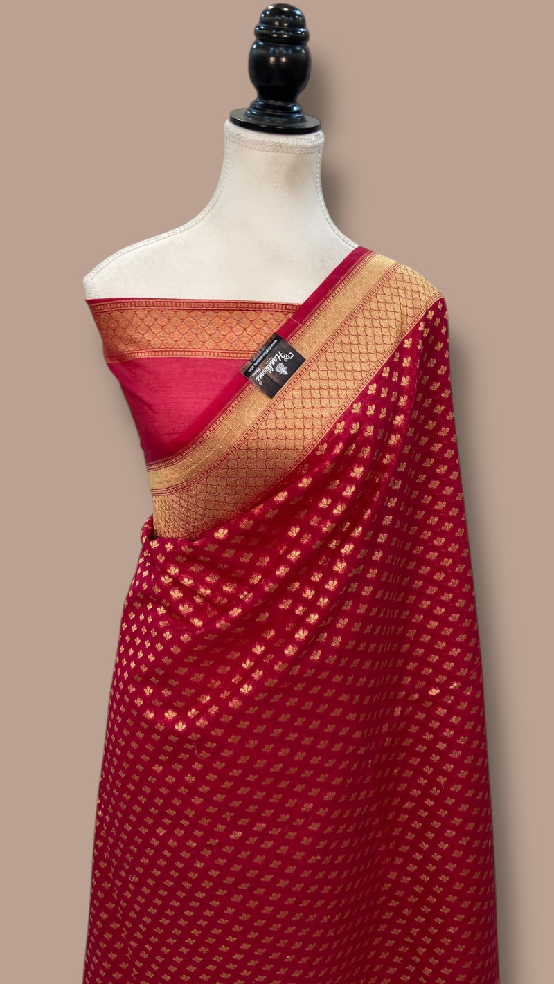 Italian Moonga Silk Handloom Banarasi Saree - The Handlooms