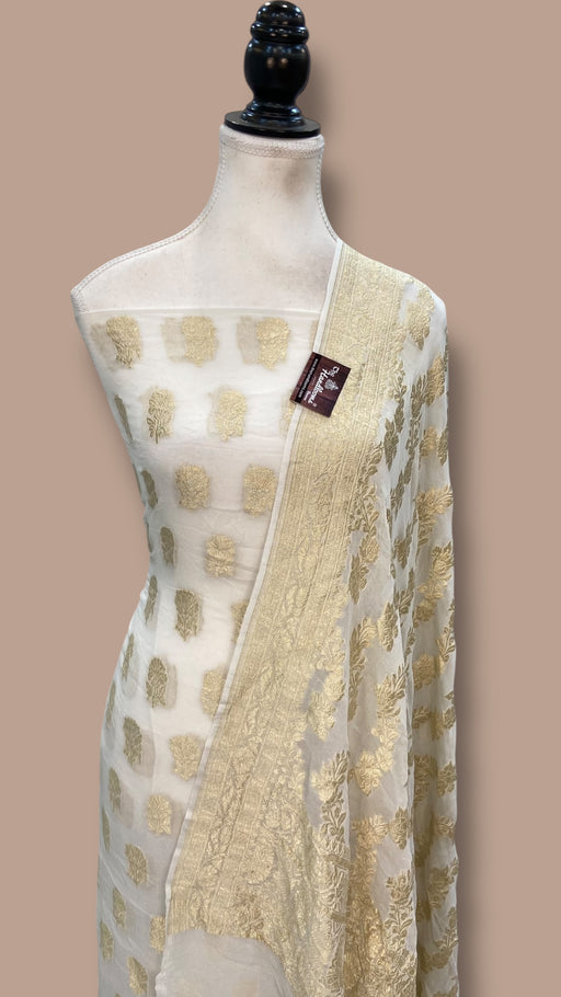 Khaddi Georgette Banarasi Dress material Water Zari - The Handlooms