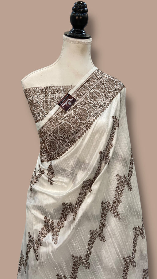 Pure Tussar Silk Handloom Banarasi Saree - The Handlooms