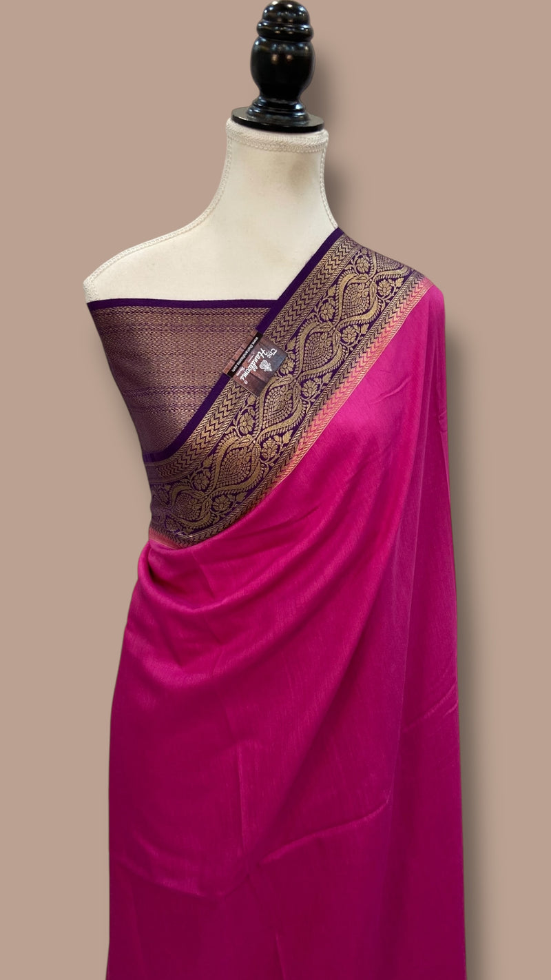 Moonga Georgette Handloom Banarasi Saree - The Handlooms