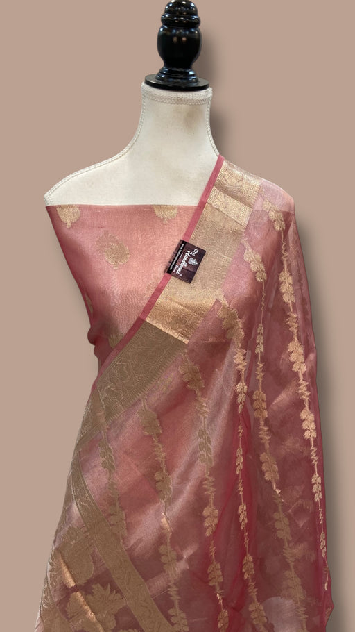 Pure Kora Tissue Handloom Banarasi Dress material - The Handlooms