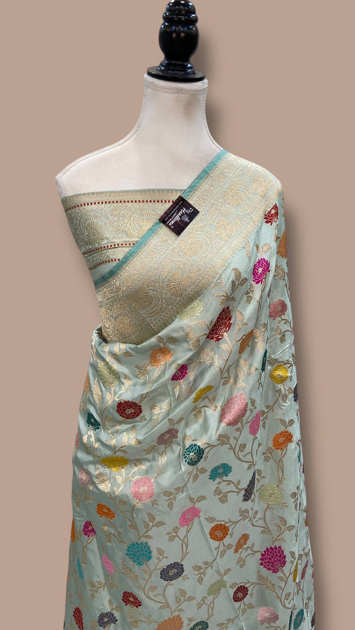 Ektara Pure Katan Silk Banarasi Handloom Saree - All over kadiyal Jaal work - The Handlooms