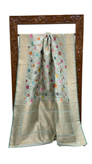Ektara Pure Katan Silk Banarasi Handloom Saree - All over kadiyal Jaal work - The Handlooms