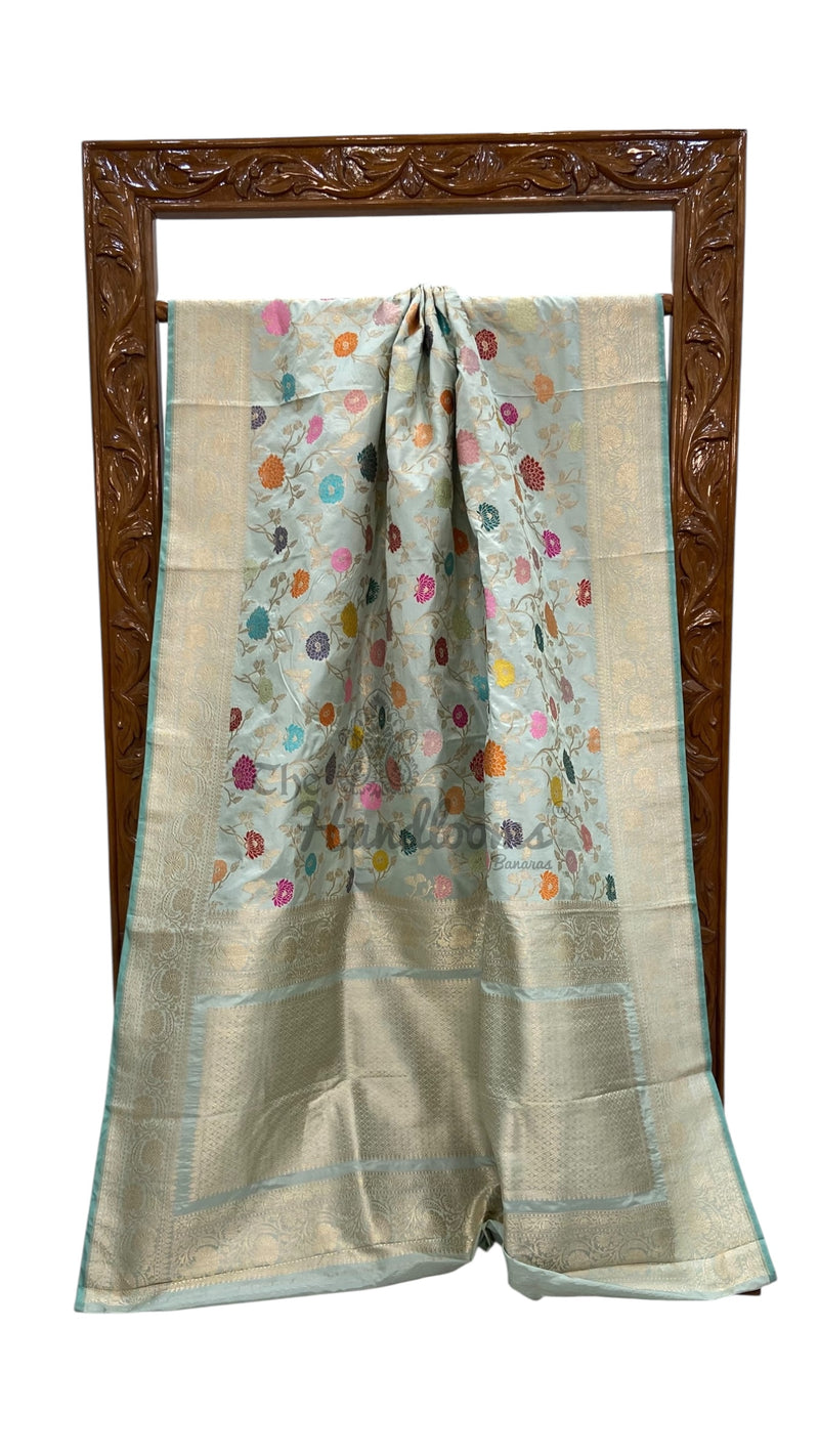 Ektara Pure Katan Silk Banarasi Handloom Saree - All over kadiyal Jaal work - The Handlooms