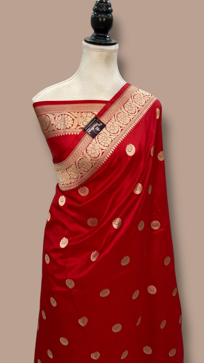 Sonakshi Sinha Pure Katan Silk Banarasi Handloom Saree - All Over Motifs - The Handlooms