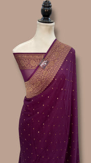 Pure Khaddi Georgette Handloom Banarasi Saree - The Handlooms