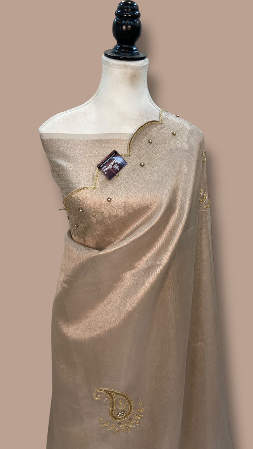 Pure Kora Tissue Handloom Banarasi Saree - Handwork - The Handlooms