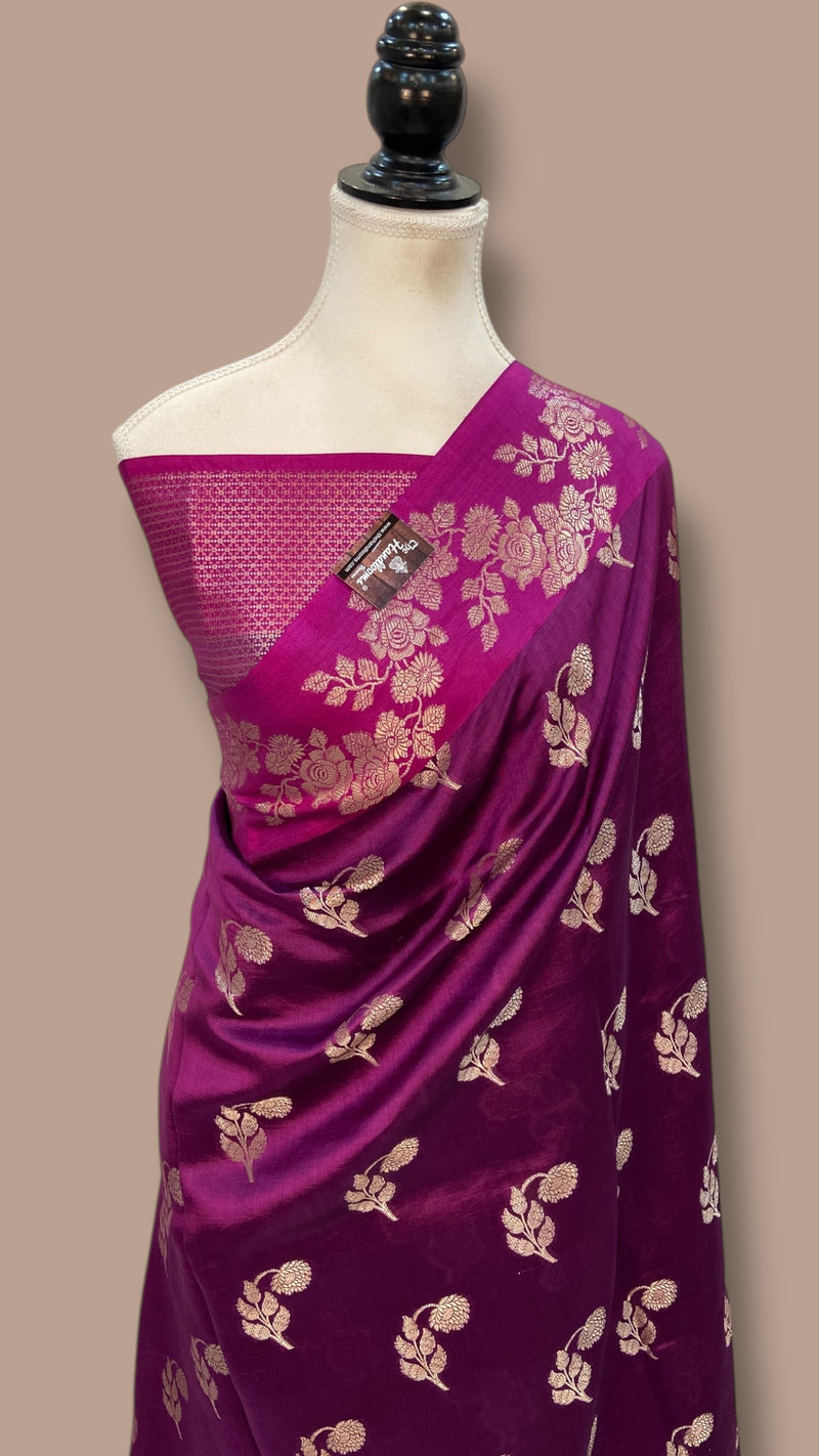 Pure Mango Silk Banarasi Handloom Saree - The Handlooms