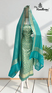 Tissue Khaddi Georgette Banarasi Dress material - The Handlooms