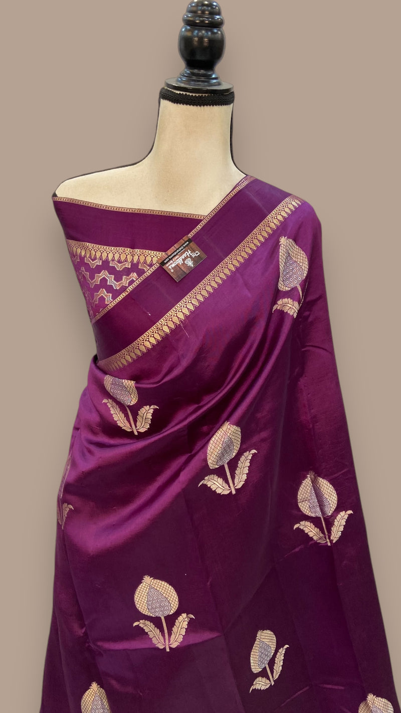 Pure Mango Silk Banarasi Handloom Saree - The Handlooms