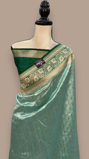 Pure Dupion Silk Banarasi Saree - Gold Zari - The Handlooms