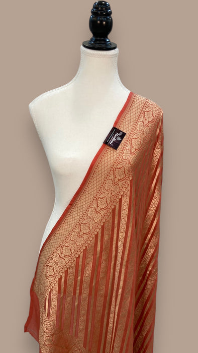 Pure Khaddi Georgette Dupatta - water zari