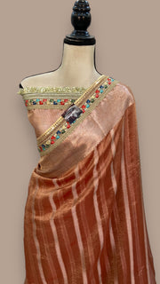 Pure Kora Tissue Handloom Banarasi Saree With Lace - The Handlooms