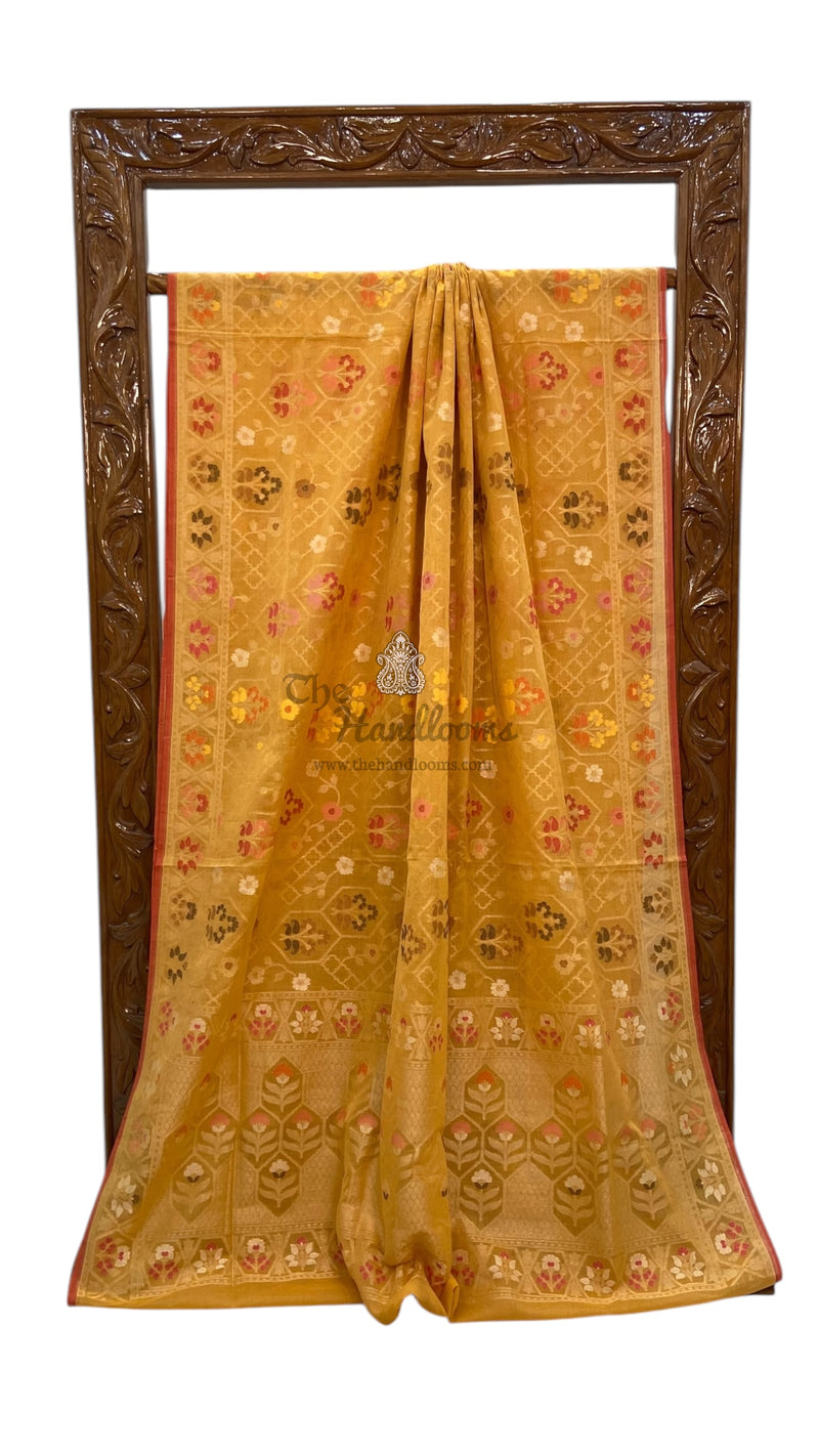 Pure Cotton Jamdani Handloom Banarasi Saree - The Handlooms