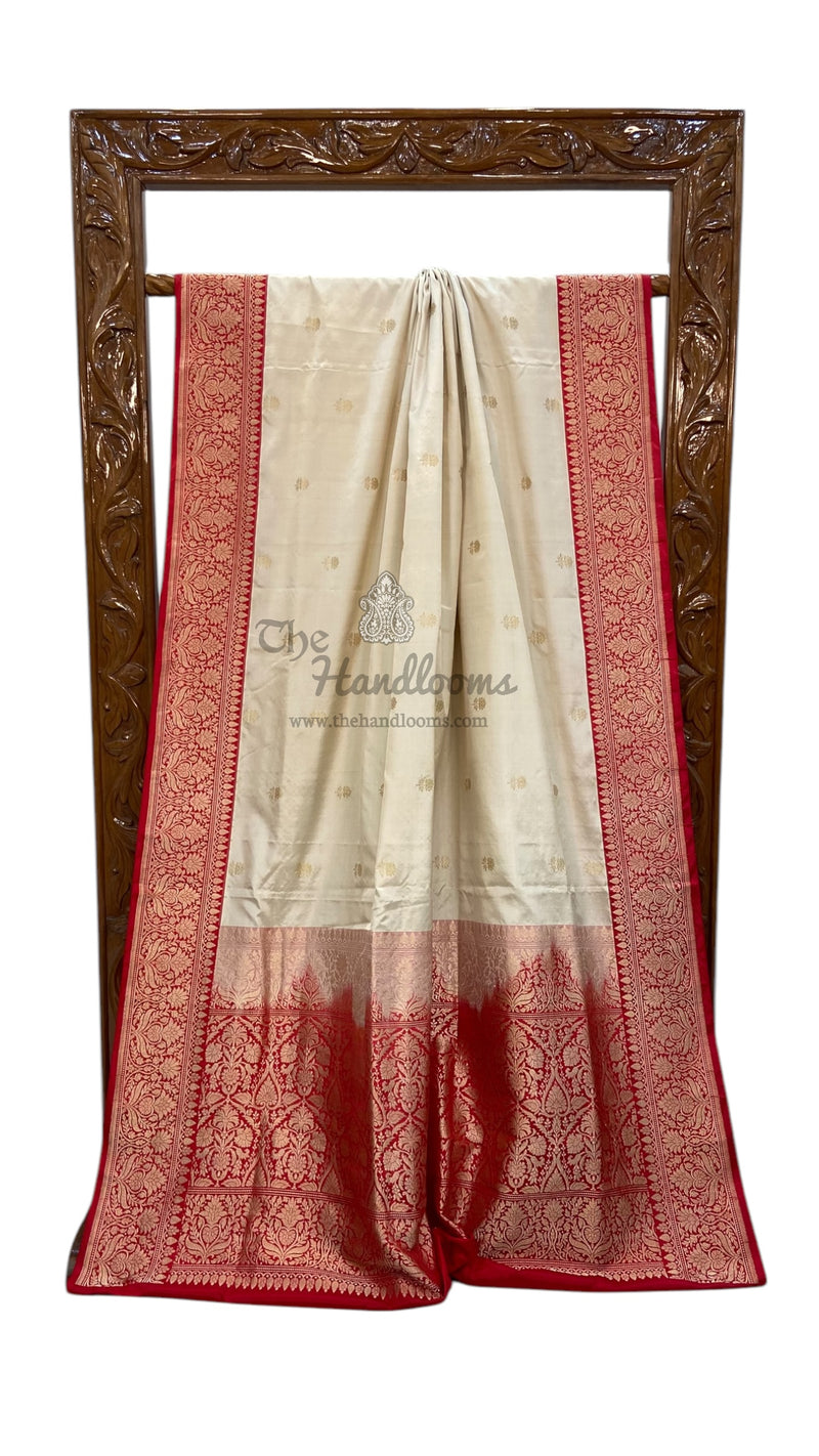 Pure Katan Silk Banarasi Handloom Saree - All over Kadua motifs - The Handlooms