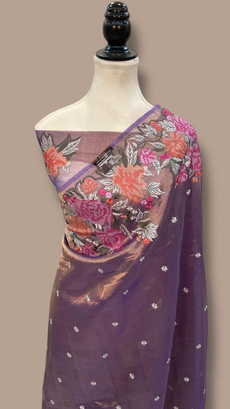 Pure Tissue Handloom Banarasi Saree with Chikankari - The Handlooms