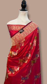 Pure Katan Silk Banarasi Handloom Saree - All over kadiyal Jaal work - The Handlooms