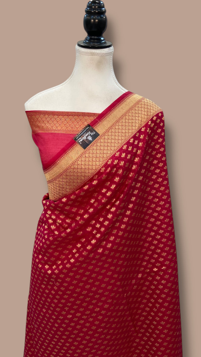 Italian Moonga Silk Handloom Banarasi Saree - The Handlooms