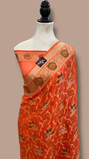Pure Chiffon Khaddi Banarasi Saree - The Handlooms